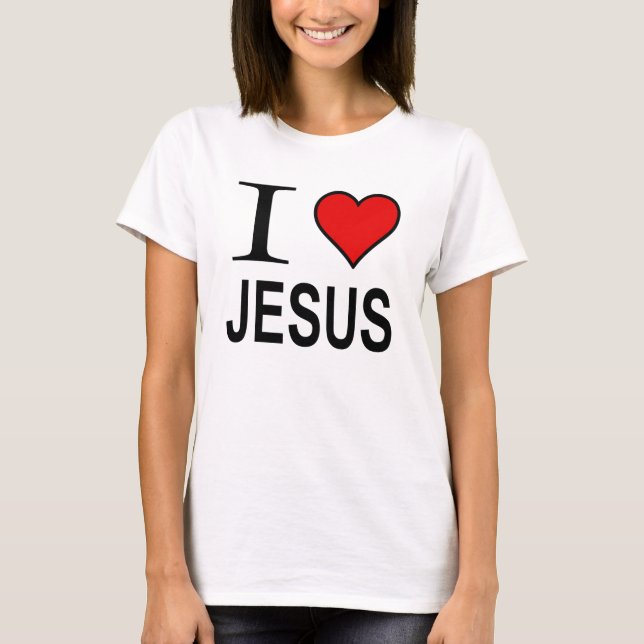 Jesus gifts I love Jesus logo Jesus t-Shirt (Front)