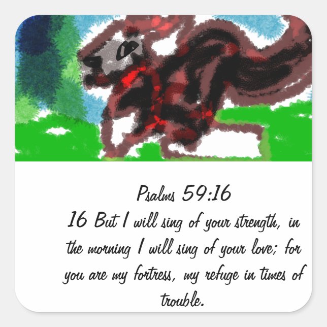 Jesus give love  and strength, square sticker (Front)