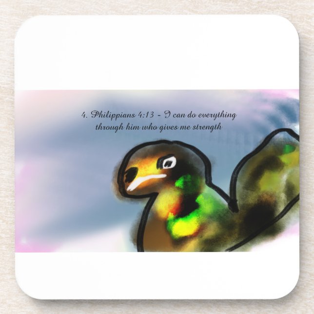 Jesus give strength  beverage coaster (Front)