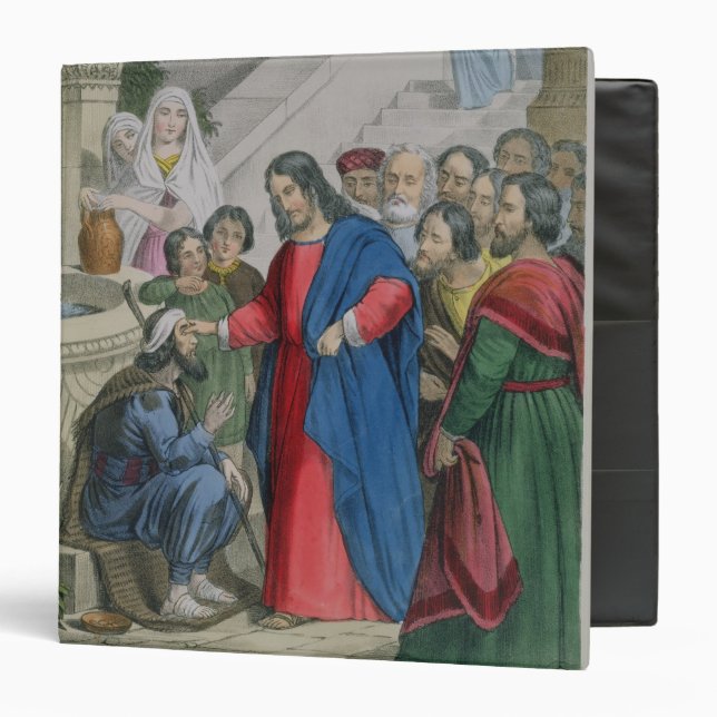 Jesus Gives Sight to One Born Blind, from a bible 3 Ring Binder (Front/Inside)