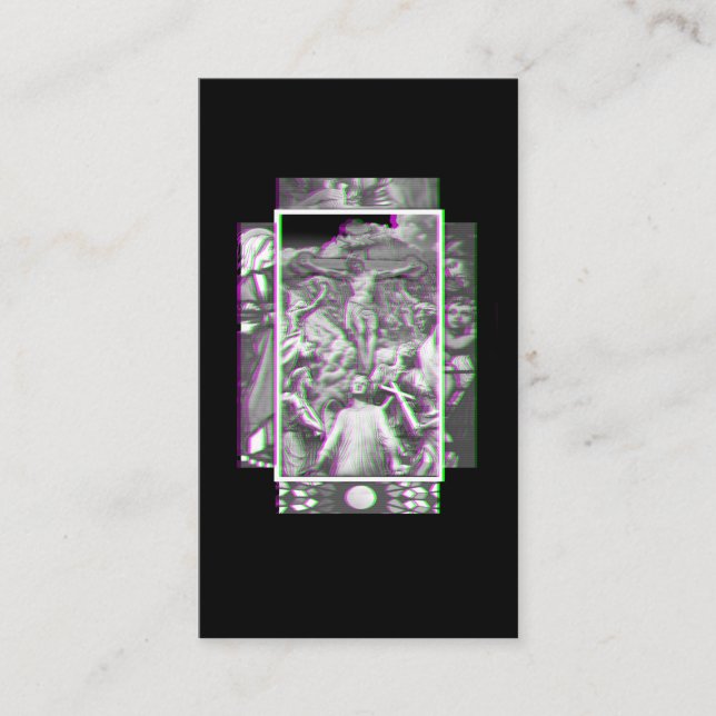 Jesus Glitch Witchy Art Pastel Goth Business Card (Front)
