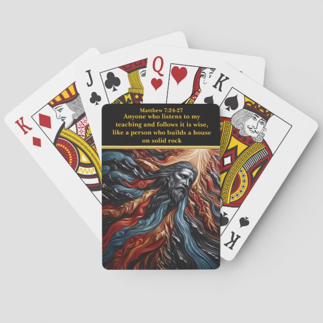 Jesus Glorified Above the Mountains Poker Cards (Back)
