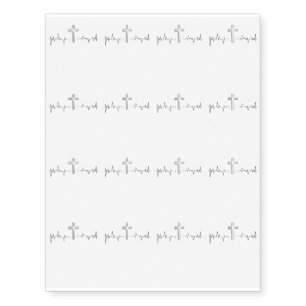 Jesus God Love Faith christian Heartbeat Cross Temporary Tattoos