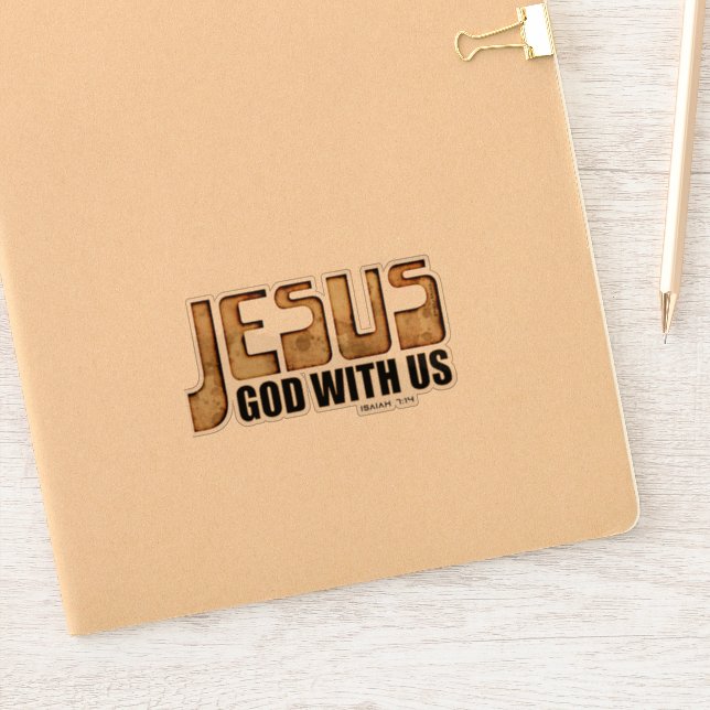 Jesus God with Us Sticker (Notebook)