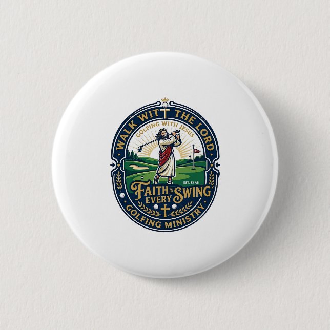 Jesus Golf Shirt Faith Based Design_1 Button (Front)