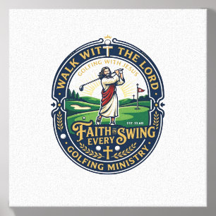 Jesus Golf Shirt Faith Based Design_1 Canvas Photo Tile