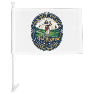 Jesus Golf Shirt Faith Based Design_1 Car Flag