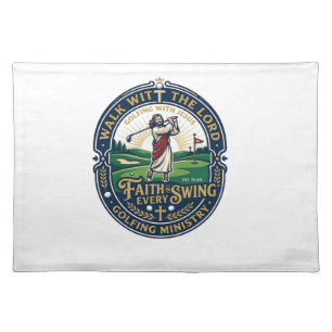 Jesus Golf Shirt Faith Based Design_1 Cloth Placemat