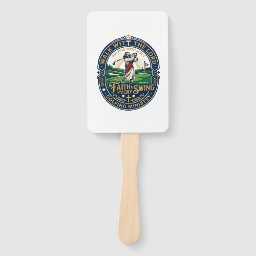 Jesus Golf Shirt Faith Based Design_1 Hand Fan
