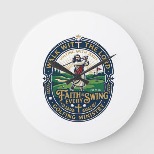 Jesus Golf Shirt Faith Based Design_1 Large Clock