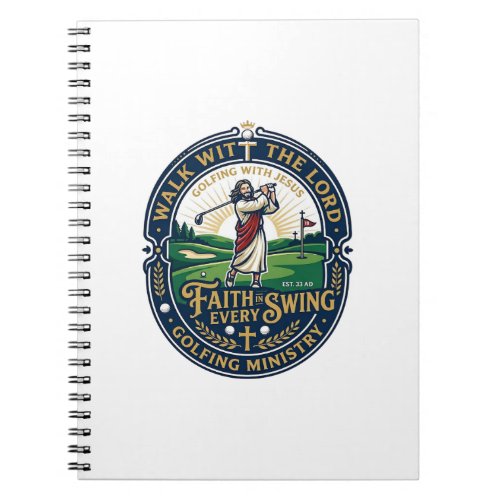 Jesus Golf Shirt Faith Based Design_1 Notebook