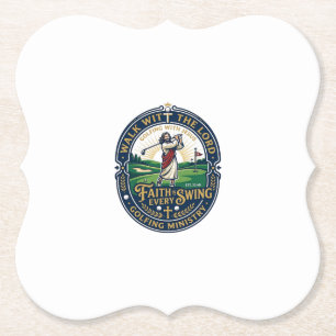 Jesus Golf Shirt Faith Based Design_1 Paper Coaster