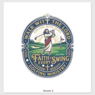 Jesus Golf Shirt Faith Based Design_1 Sticker