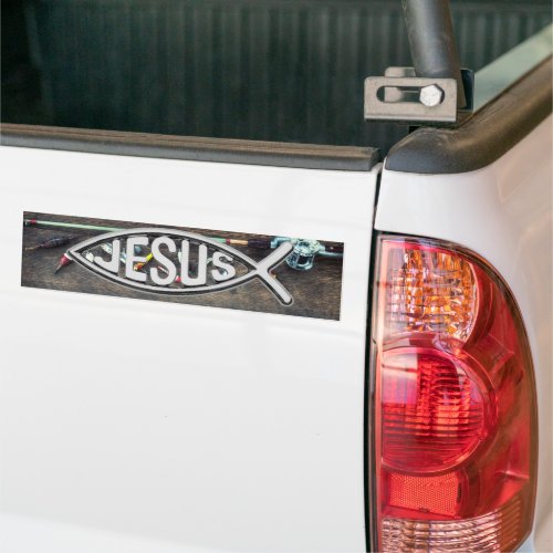 Jesus gone fishing  bumper sticker