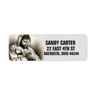 JESUS GOOD SHEPHARD CHRITIAN RETURN ADDRESS LABELS