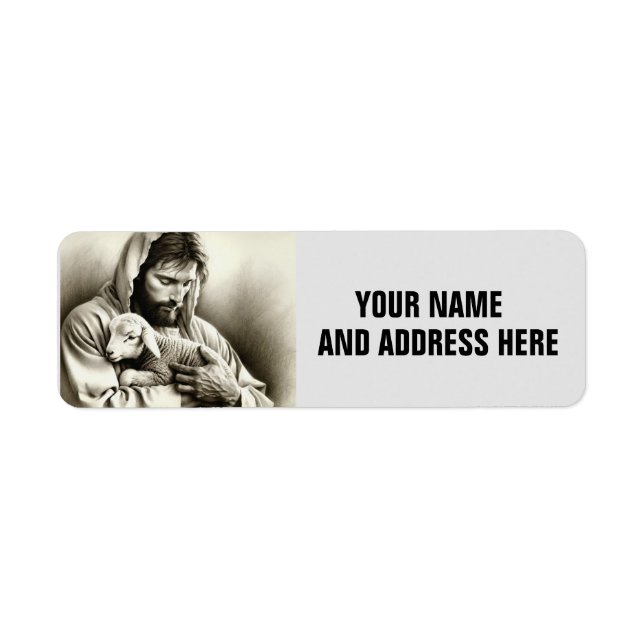 JESUS GOOD SHEPHARD RETURN ADDRESS LABELS (Front)