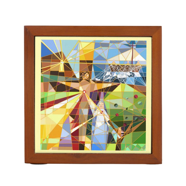 Jesus Good Shepherd and Saviour Desk Organizer (Front)