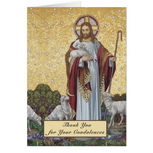Jesus Good Shepherd Catholic  Funeral Prayer Cards (Front)