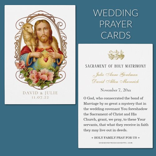 Jesus Good Shepherd Catholic Wedding Prayer Card