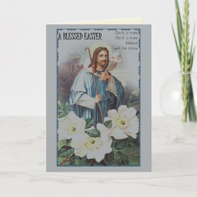 Jesus Good Shepherd  Easter Greeting Holiday Card (Front)