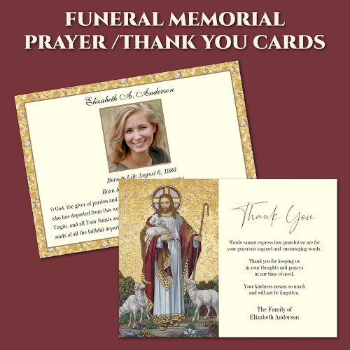 Jesus Good Shepherd Funeral Condolence Sympathy Thank You Card