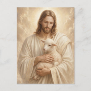 Jesus Good Shepherd Funeral Prayer Postcard