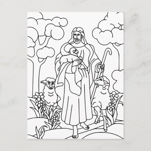 Jesus good shepherd postcard