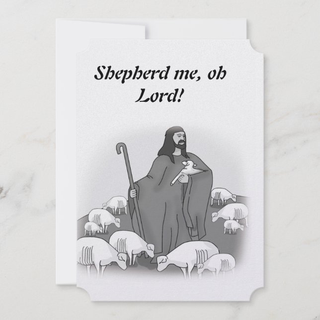 Jesus, good shepherd, sheep holiday card (Front)