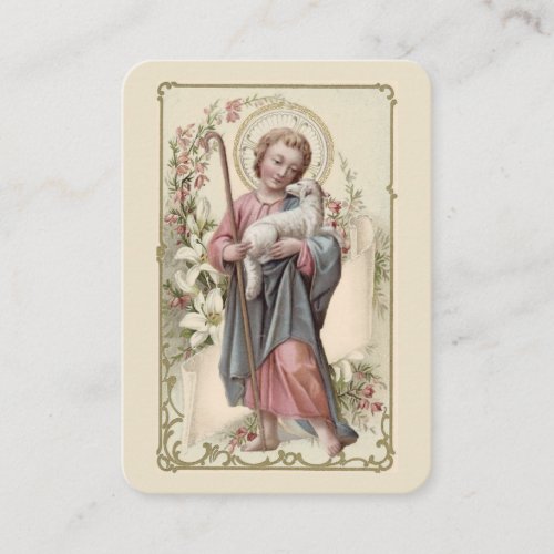 Jesus Good Shepherd Vintage Religious Prayer Place Card