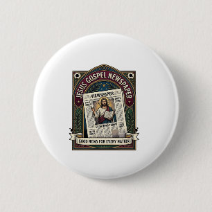 Jesus Gospel Newspaper Jesus Newspaper Christian F Button