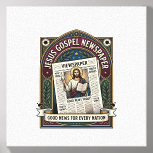 Jesus Gospel Newspaper Jesus Newspaper Christian F Canvas Photo Tile
