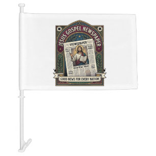Jesus Gospel Newspaper Jesus Newspaper Christian F Car Flag
