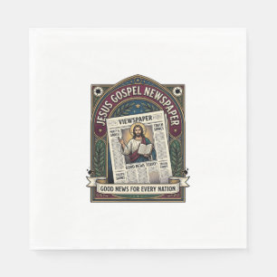 Jesus Gospel Newspaper Jesus Newspaper Christian F Napkins