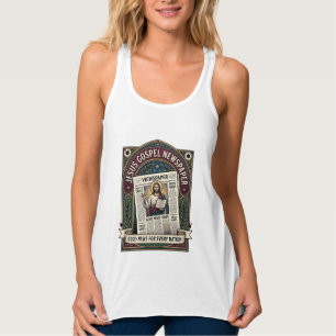Jesus Gospel Newspaper Jesus Newspaper Christian F Tank Top