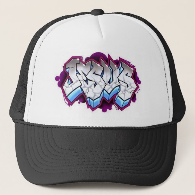 jesus graffiti trucker hat (Front)