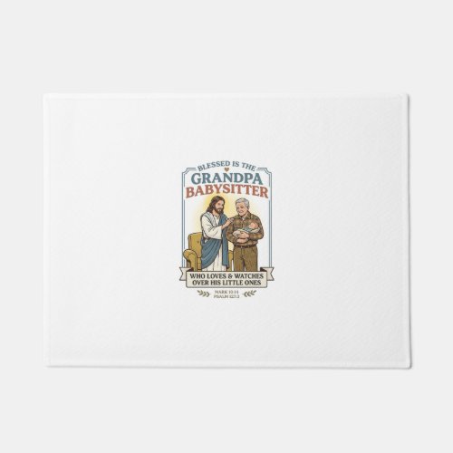 Jesus Grandparents Babysitting Humor Shirt Faith B Doormat