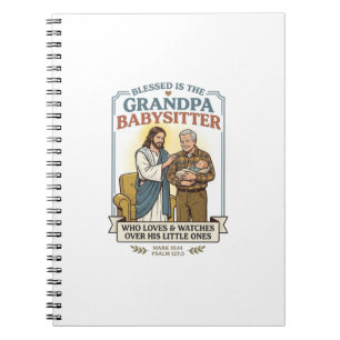 Jesus Grandparents Babysitting Humor Shirt Faith B Notebook
