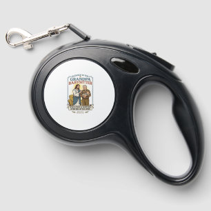 Jesus Grandparents Babysitting Humor Shirt Faith B Retractable Pet Leash