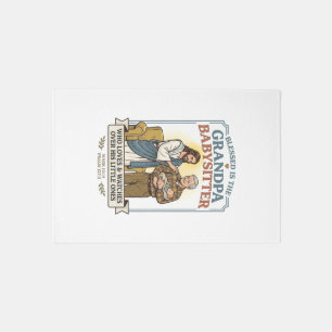 Jesus Grandparents Babysitting Humor Shirt Faith B Rug