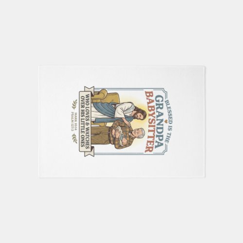 Jesus Grandparents Babysitting Humor Shirt Faith B Rug
