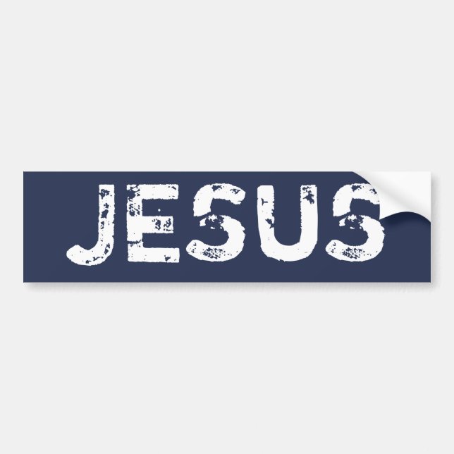 Jesus Grunge Font Navy Blue Bumper Sticker (Front)