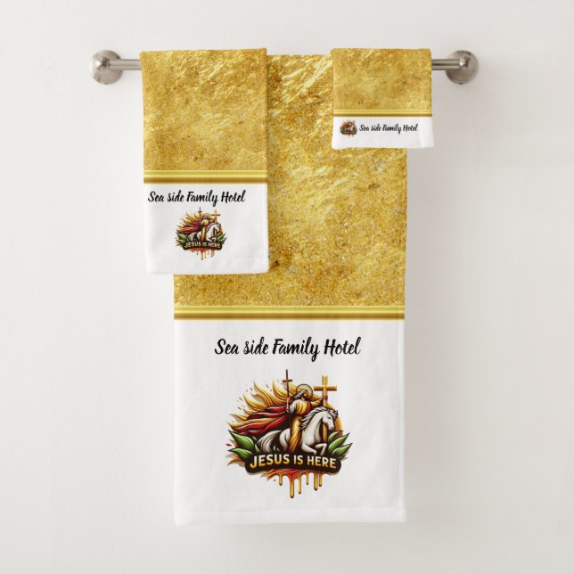 Jesus Guides Us Toward Eternal Peace Bath Towel Set (Insitu)