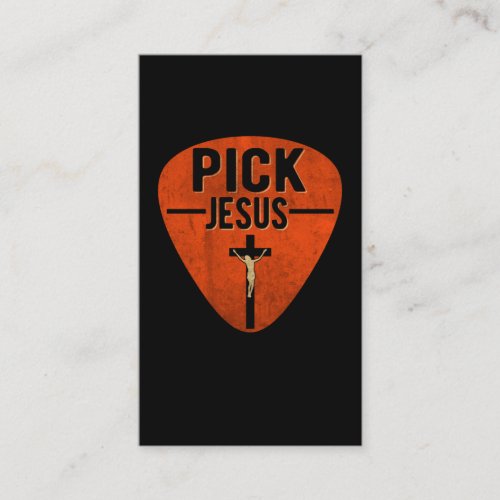 Jesus Guitar Pick Music Religious Guitarist Business Card