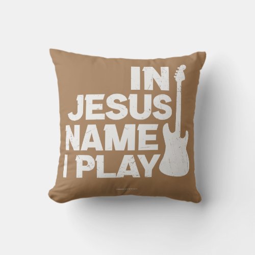 Jesus Guitar Play Christian Bible Verse Religious Throw Pillow