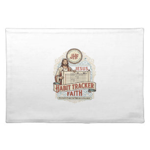 Jesus Habit Tracker Faith Jesus Habit Tracker Chri Cloth Placemat