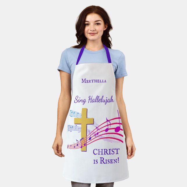 Jesus HALLELUJAH CHRIST IS RISEN Easter Apron (Worn)