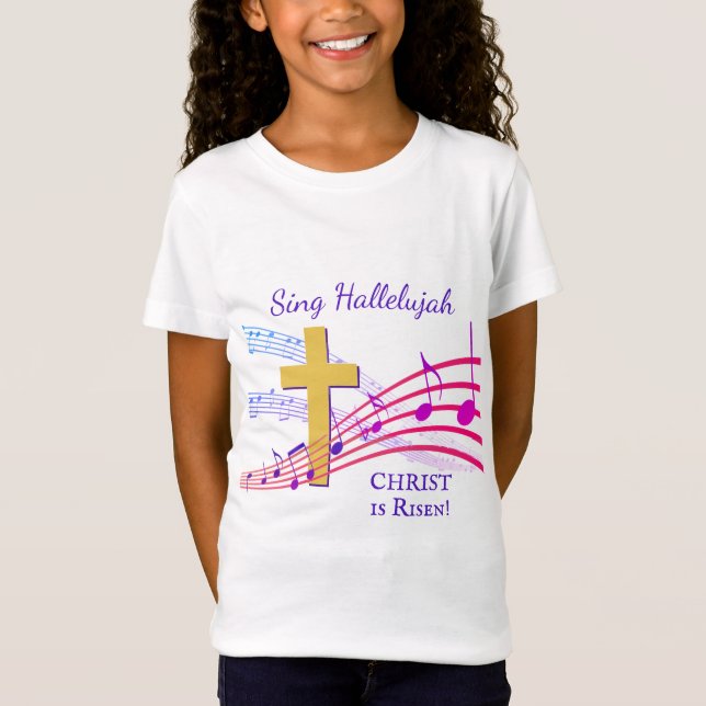 Jesus HALLELUJAH CHRIST IS RISEN Easter T-Shirt (Front)