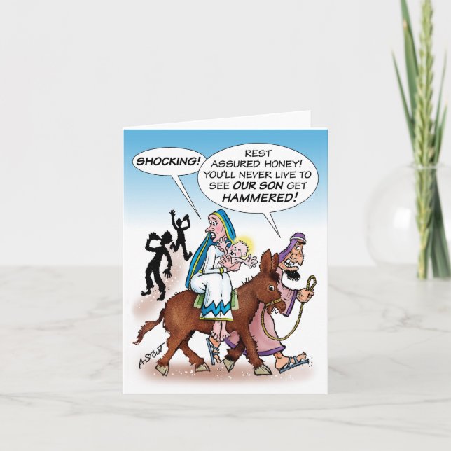 Jesus "Hammered" - Letterpress Thank You Card (Front)