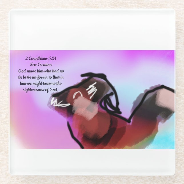 jesus hand glass coaster (Front)