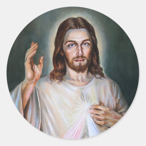 Jesus Hand Raised In Blessing Classic Round Sticker